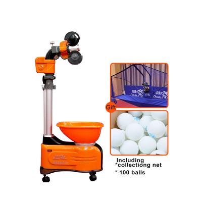 China Original Double Fish Ping Pong Ball Robot, 9 Drill Modes Table Tennis Training Equipment Service Machine 97*55*42cm for sale