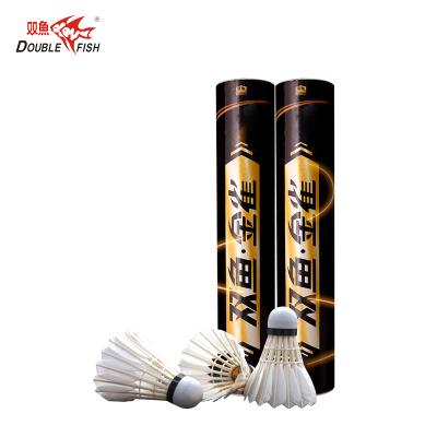 China Professional Natural Cork Wood Head Goose Feather Shuttlecock, Stable Wood Cork Head Badminton Shuttlecocks For Tournament for sale