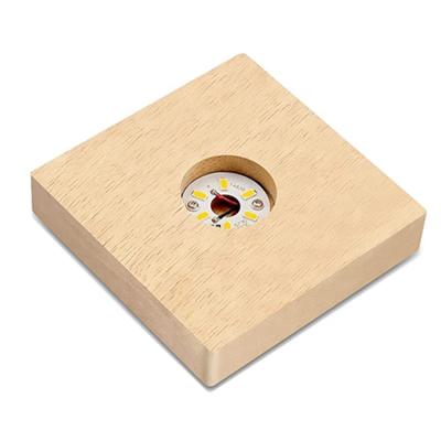 China Art Unique High Quality Modern Wood Led Lamp Display Warm Light Base For 3D Acrylic for sale