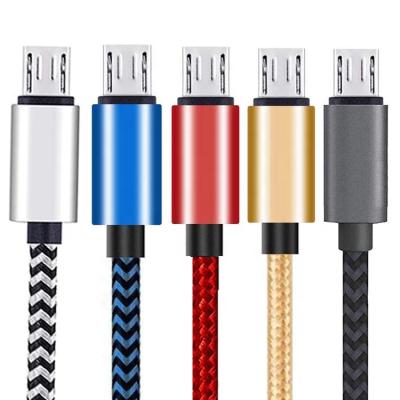 China Colored Blue Black Red White Metal Alloy Nylon Braided Type C USB Phone Charger Mobile Phone Micro 3ft Cable for sale