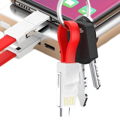 China 3 in 1 Data Fast Charging Sync 3 in 1 Mini USB Keychain Cable for sale