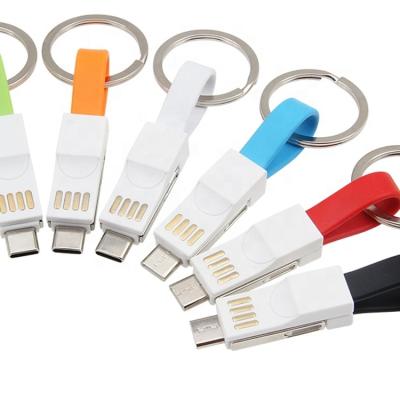 China 3 In 1 Colorful Mini Magnetic 3 In 1 IOS Micro Type C Data Charger USB Cable Charging Range For Phone for sale