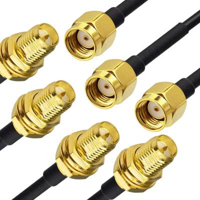 China Custom RG 174 SMA Male To SMA Female Assembly Jumper RF Coaxial Cables RF Connectors Cables for sale