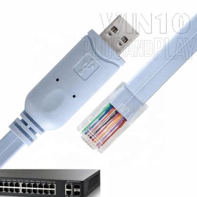 China FTDI FT232RL ZT213 Data Transmission Console Plug and Play Rollover USB to RJ45 Console Cable for Cisco Router Switch for sale