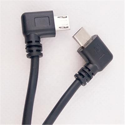 China 90 Degree Angle Right Angle Connector 90 Degree B 5 Pin Micro Male Right Angle To B Data Charger Micro USB Cable for sale