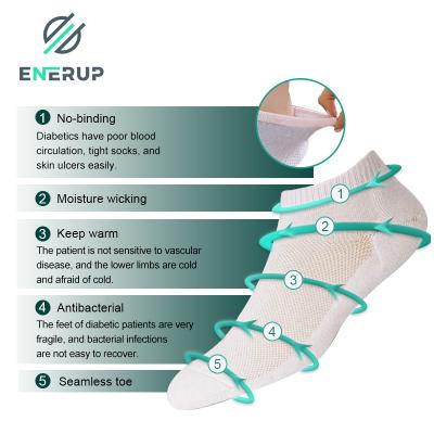 China Enerup QUICK DRY Custom Solid Non-binding Bamboo Soft Crew Socks For Men Women Diabetic Ankle Sock Medical for sale