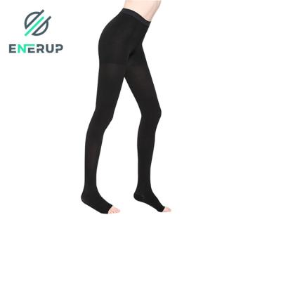 China Women's 20-30mmhg Enerup OEM/ODM Compression Stockings Antibacterial Nylon Medical Rebound Pantyhose Open-toe Compression Stockings for sale