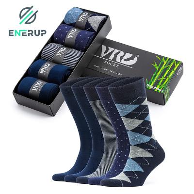 China Enerup QUICK DRY Men's Bamboo Dress Socks Wide Leg Non-Binding Socks Moisture Wicking Cushioned Crew Socks for sale