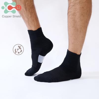 China OEM/ODM Shield Anti-odor Soft Copper Women's Viable Casual Copper Antibacterial Breathable Men Customized Sock for sale