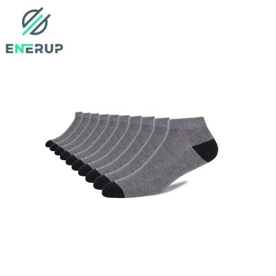 China Sporty Casual Custom Black Men's Comfort Cushion Cotton Enerup Crew Breathable Ankle Socks for sale