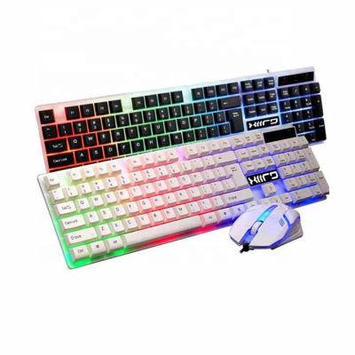 China Waterproof Led Slot PC Computer Tricolor Backlit USB Wired Waterproof Keyboard and Headset Mouse Gaming Combos for sale