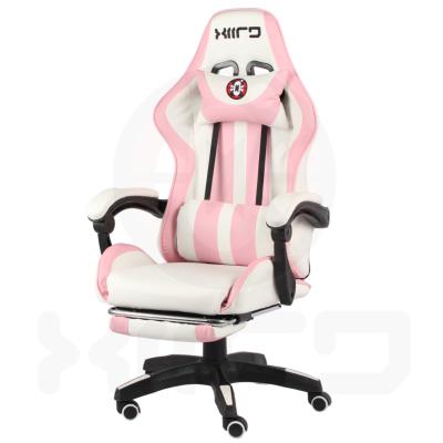 China (Size)Adjustable Pink Gaming Chair With Footrest Factory China Massage Lumbar XIIRD for sale