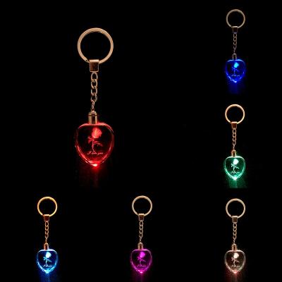 China Crystal Popular Crystal Keychain Gift personalize 3d custom laser Logo Blank Crystal Keychain for sale