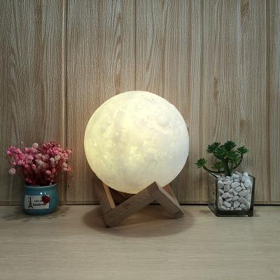 China Modern Multifunctional Creative USB Charging Light Night Mood Home Bedroom Earth Moon 3D Lamp Colorful Touch Control Lamp for sale