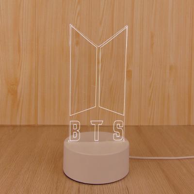 China TOP Customized Modern A.R.M.Y For Fans Gifts KPOP Group Of Night Light Star Bangtan Boys 3D Led Table Lamp Anime Lamp BTS for sale