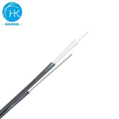 China FTTH 8figure Self Supporting Outdoor Drop Fiber Optical Cable Black With Steel Wire for sale