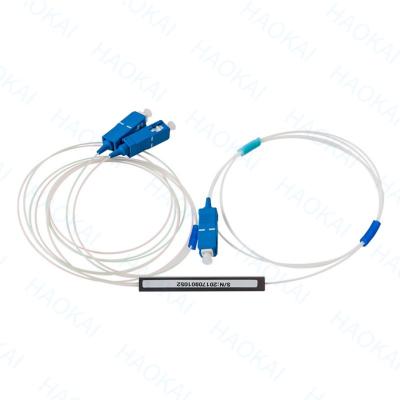 China FTTx Systems SC UPC Fibra Ótica PLC Splitter 1x2 Mini Tubos de Aço à venda