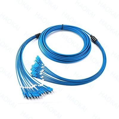 China 12 Core Armored Optical Fiber Patch Cord SC-SC Branch Waterproof Cable OM3 for sale