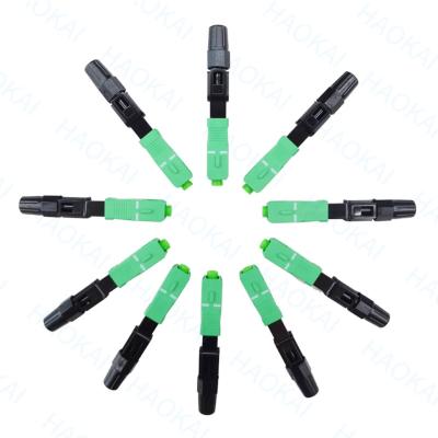 China Fiber Optic Drop Cable Fast Connector Single Mode FTTH SC UPC Quick Connector for sale