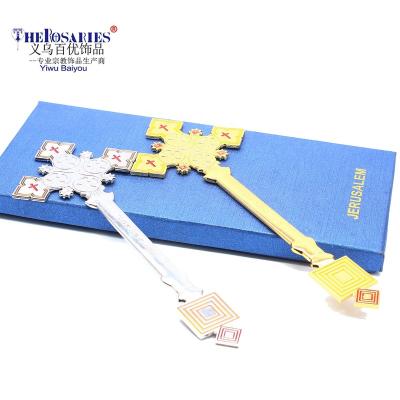 China China Art And Jerusalem Collectible Cross Set Gold Plated Zinc Alloy Metal for sale