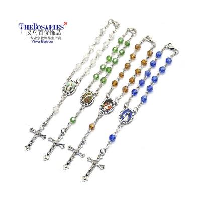 China A Decade Religious Catholic Mini Pocket Rosary Bracelet Rosary with Prayer Beads Catholic Crucifix for sale