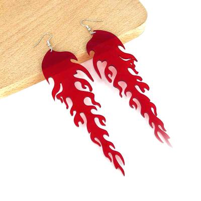 China Acrylic Punk Earring Statement Dangle Drop Circle Fluorescent Blaze Earring for sale