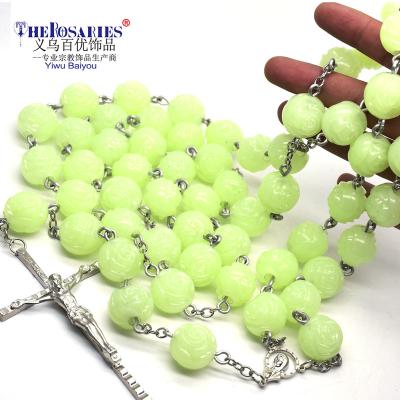 China 2.0MM Religious Catholic Religious Prayer Beads Rose Beads Rosary Necklace Gift for sale