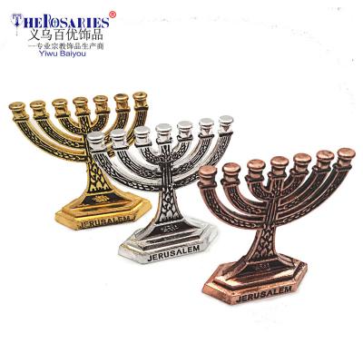 China Europe Antique Metal Casting Candlestick Home Ornaments Religious Souvenir for sale