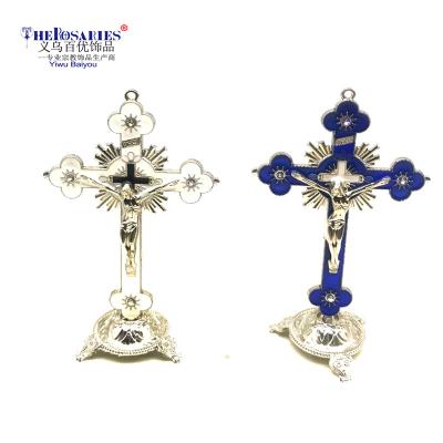 China Europe Metal Crucifix Cross With Religious Bottom Ornaments for sale