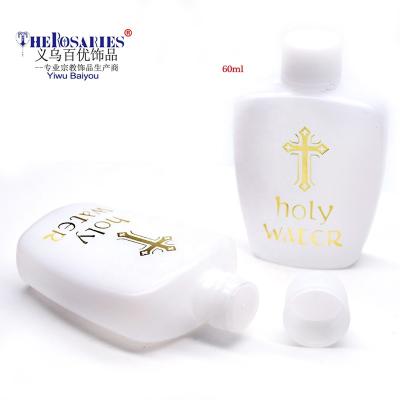 China 60ML Holywater Church Bottles Religious Gift Cross Plastic Water Bottle Catholic Church Holy Water Bottle Supply for sale