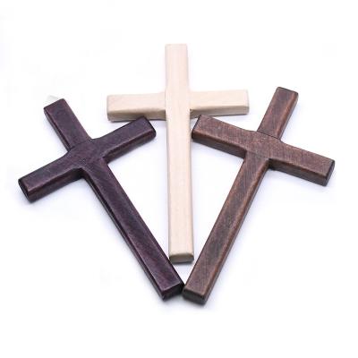 China Soild RELIGIOUS Handmade Wooden Cross Icon Religious Prayer Holding Cross Gift Promotion for sale