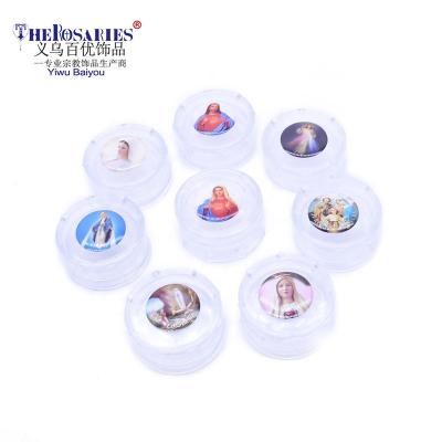 China Transparent Plastic Rosary Bracelet RELIGIOUS Box Packing Box With Saint Picture Package Gift Box for sale