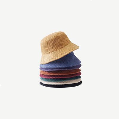 China breathable & Manufacturer logo custom embroidered corduroy tie bucket hats high quality cotton waterproof satin striped corduroy hat for sale