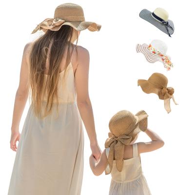 China Character Kids Beach Hat Summer Cap For Kids Straw Wide Brim Wholesale Straw Hats for sale