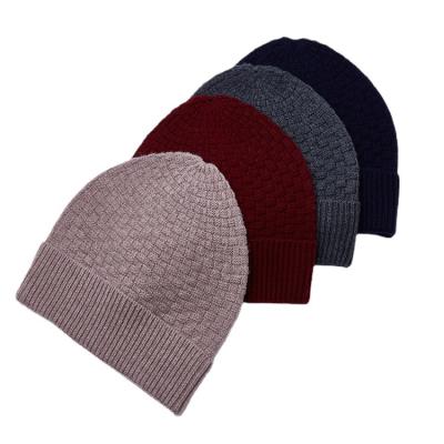 China COMMON Custom Wholesale Plain 100% Wool Knitted Beanie Hat Winter Cashmere Beanie Hat for sale