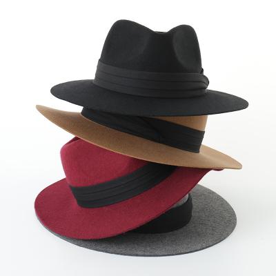 China Low MOQ wide brim felted hat felted hat character high quality unisex woolen hat fashion for sale