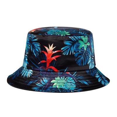 China Picture OEM Fashion Customized Floral Summer Bucket Hat For Women Unisex Sublimation Bucket Hat for sale