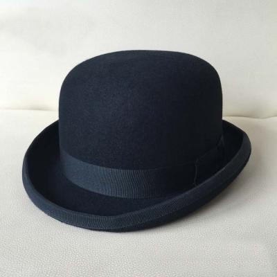 China Vintage 100 Wool High Quality Wool Felt Hat Character Unisex Black Thrower Hat for sale