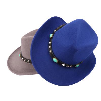 China Wholesale fake price wool felt hat winter character brim funny cowboy hat cheap wide wool hat for sale