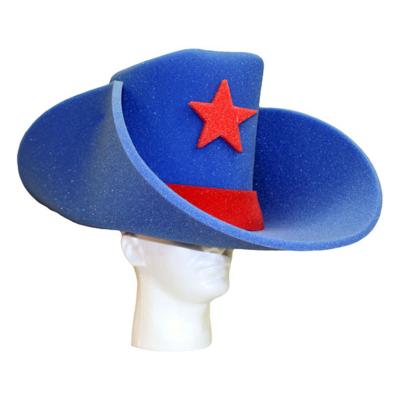 China Promotional Character EVA Wholesale Hat Foam Cowboy Hat Design Your Logo for sale