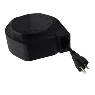 China All New 9ft 12ft Electrical Products 2023 American Black Plug Retractable Power Cord Cable Reel Retractor for sale