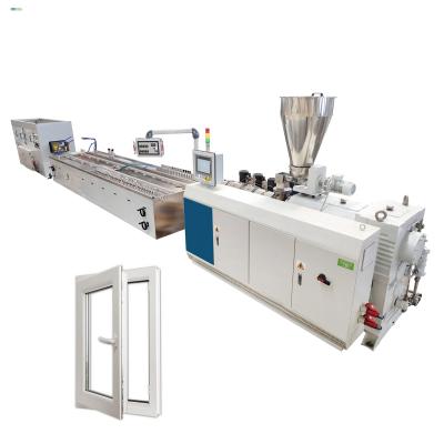 China MIDTECH Wpc Profile Plastic PVC Window Profile Extrusion Line/Wpc PVC Upvc Door Frame Making Machine for sale