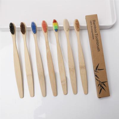 China Disposable Adult Eco Friendly Bamboo Material Degradable Brush Toothbrush For House or Hotel for sale