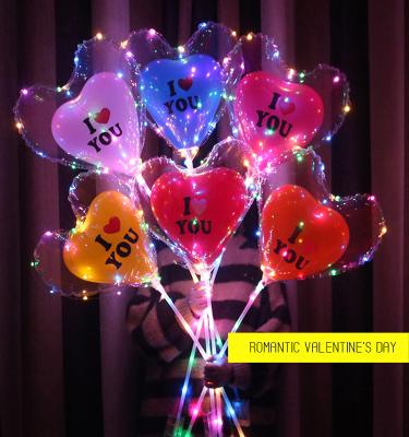 China Announcing Toy OP-14 Birthday Christmas Day Wedding Party Celebrate DIY Decoration LED Bobo Light Colorful Transparent Biodegradable Balloon for sale