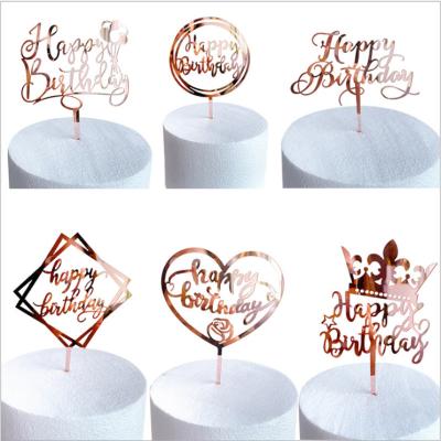 China Cute Hot Selling Acrylic Cake Topper Happy Birthday Amazon Paintings 3d Inexpensive Acrylic Cake Topper Cake Topper for sale