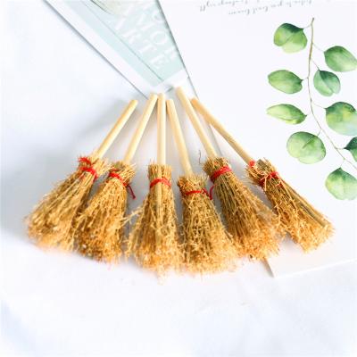 China Halloween Decorations Mini Witch Broom Hanging Ornaments Straw Broom Halloween Party Halloween Decoration for sale