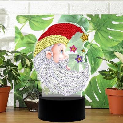 China High Resolution Printing Led Diy Diamond Painting New Arrival Santa Claus Christmas Diamond Painting For Christmas Gift for sale