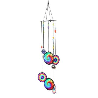 China RTS Luxury Deluxe Metal Wind Chimes with Glass Bead Creative Home/Garden Ornaments Outdoor Decorations Birthday Gifts for sale