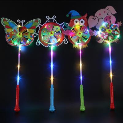 China OP-S factory direct luminous festival/event/exhibition cartoon children party colorful toys gift windmill flash animal led windmill for sale