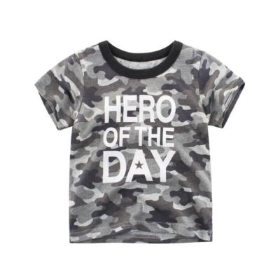 China Breathable Boy Kid Girls Camouflage Cartoon Logo Printing Baby T-shirt Apple Green T-Shirts for sale